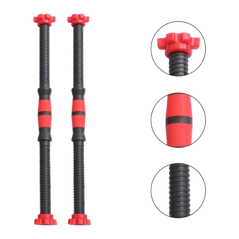 

2pcs 50cm Dumbbell Bars Dumbbell Handles Weight Lifting Spinlock Collar Set with 4pcs Nuts for Gym Barbells Bars Streng, Red