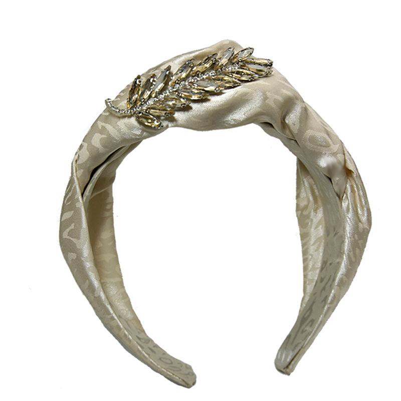 

Europe and America Style Women Hair Accessories Luxury Rhinestones Ladies Leopard Hair Hoop Satin Material Diamonds Headbands