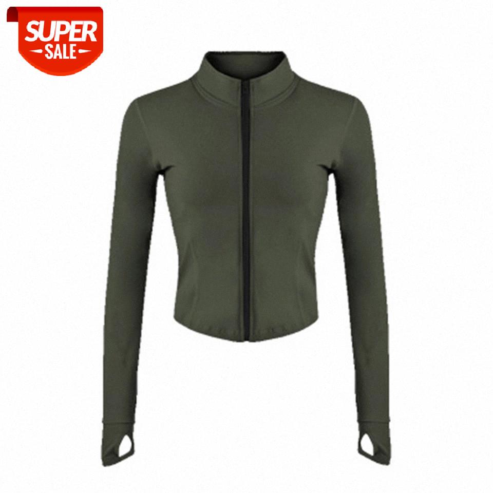 

Women Yoga Jacket Zipper Quick Dry Sportswear For Fitness Breathable Tummy Control Yoga Shirts Long Sleeve Black Gym Tops Solid #hf7I, White