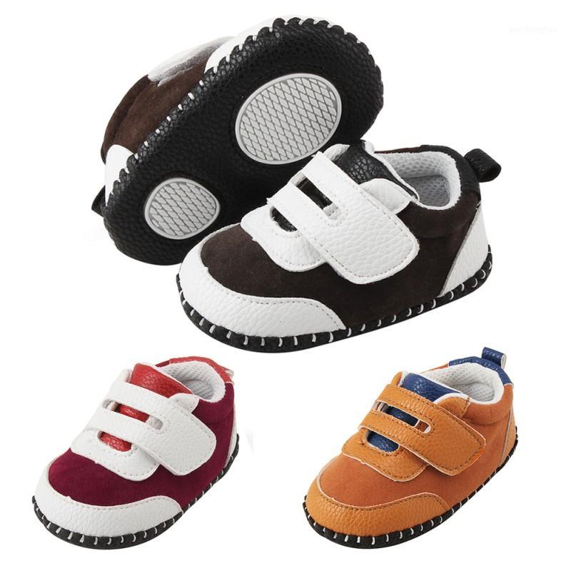 

2020 PU Baby Shoes Newborn Baby Shoes Sports Color Matching First Walker PU Casual Sports for Boys1, Red
