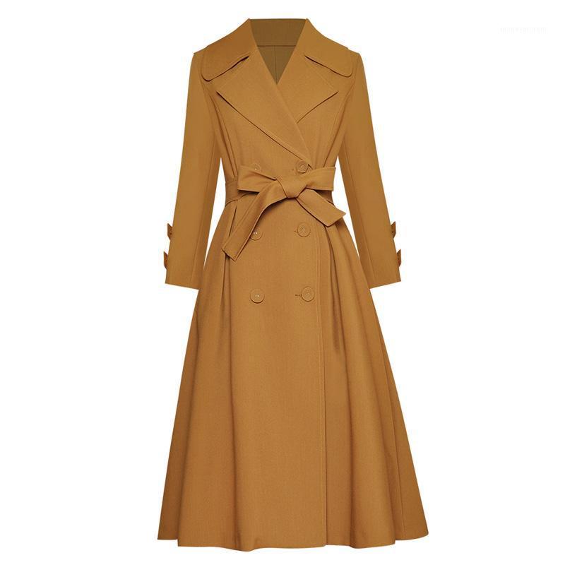 

Solid Color Camel / Navy Blue Plus Size Women Trench Fall Winter Fashion Clothing Outfits Long Sleeve A-Line Long Coat1