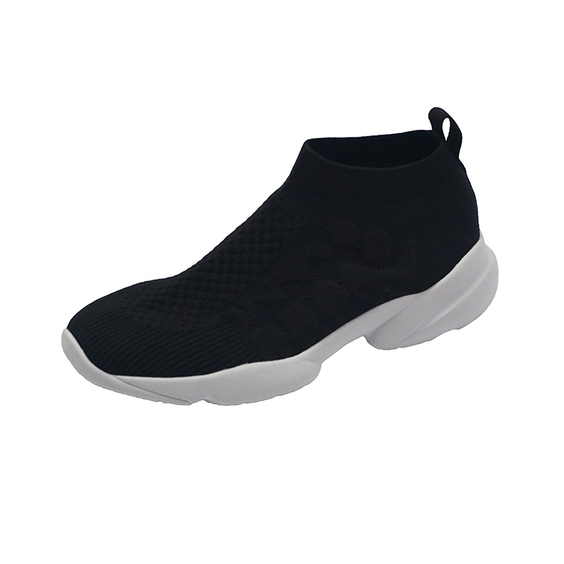 

High quality mens and womens casual shoes knitted net sports shoes can be customized for rapid production, Black