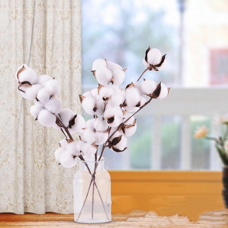 

Natural Artificial kapok head dried flower cotton wedding home Christmas decoration supplies DIY wreath bouquet decor, 3pcs