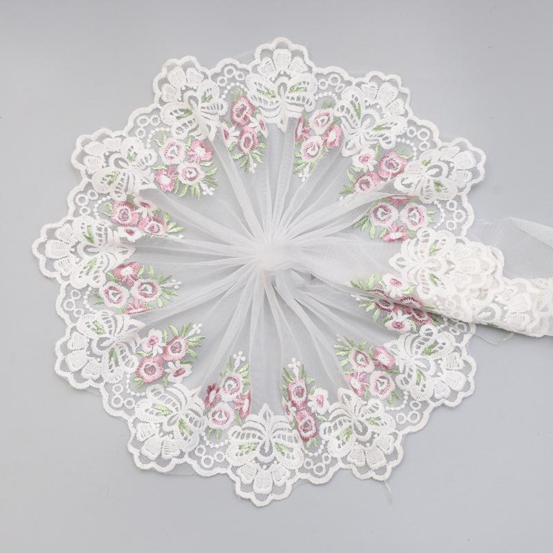 

Ribbon H693 91CM Organza Lace Trim Wedding Embroidered DIY Handmade Patchwork Fabric As Dress Craft&Sewing Supplies, Pink;blue