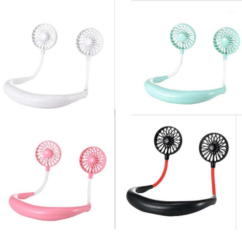 

2000 MAre USB Portable Fan Hands-Free Neck Fan Hanging Rechargeable Mini Sports Fans 3 Gears Air Conditioner Adjustable Home1