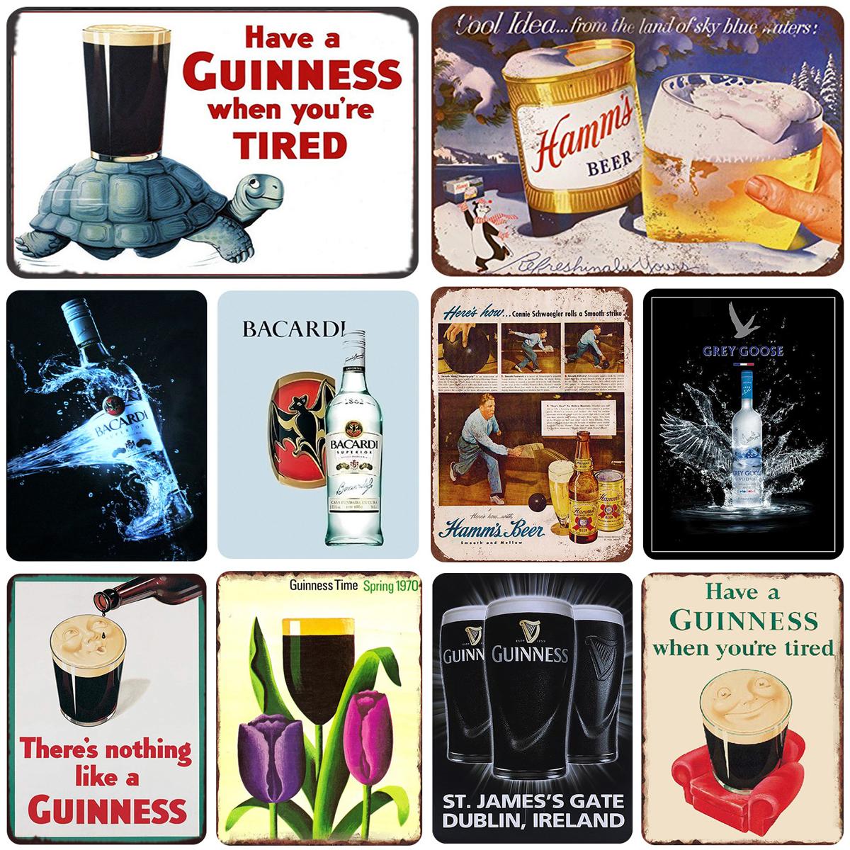 

2022 Guinness Vintage Metal Painting Tin Sign Pub Bar Casino Home Decor Beer Advertising Plate Painting Poster Wall Art Sticker Size 20X30cm