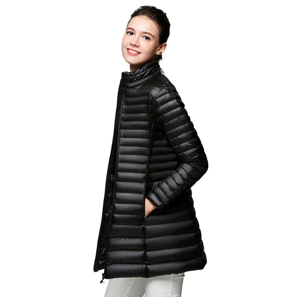 

2020 Female Long 90% White Duck Down Ultra Light Jacket Winter Hot Fashion Plus Size S1ng, Red.