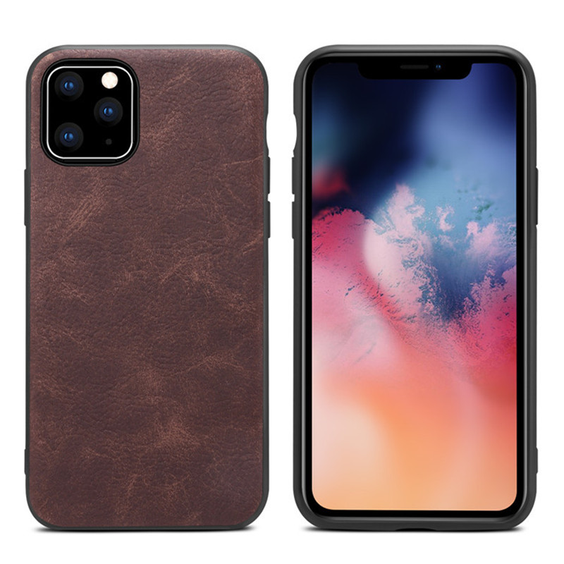 

100% NEW Retro Leather Phone Case Frosted Anti-fall Protective Case For iPhone 12 Mini Pro Max 11 Pro X XS Max XR 8 7 6S Plus, Dark grey
