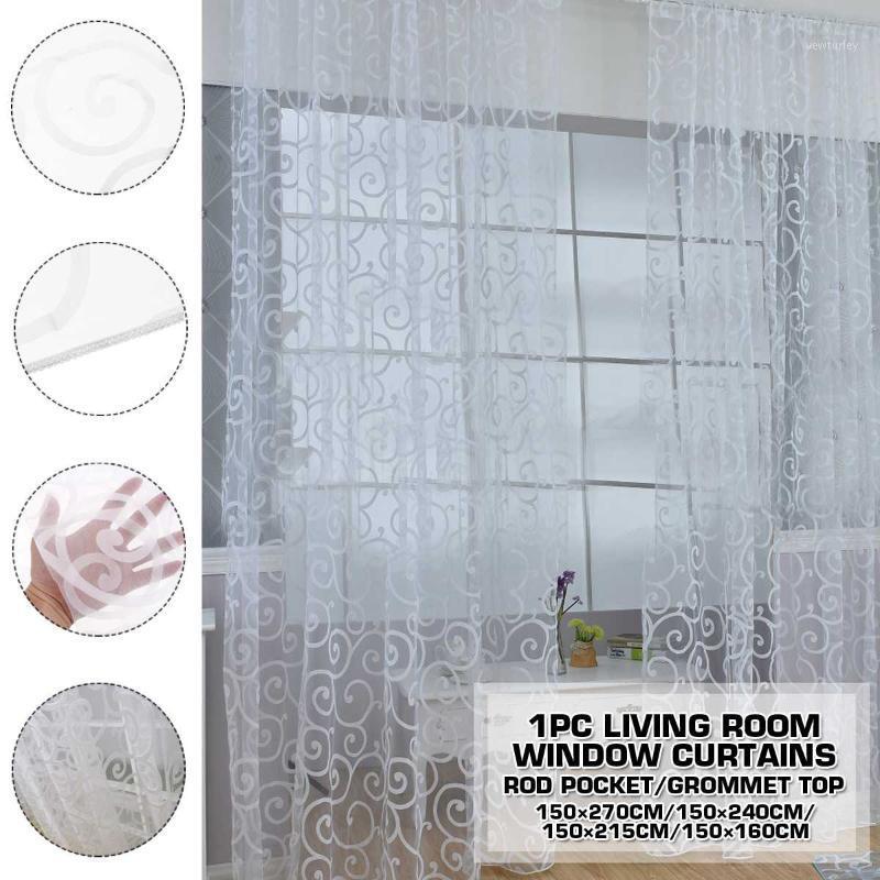 

White Tulle Curtains for the Living Room Modern Sheer Curtain for Bedroom Kitchen Window1, Rod pocket