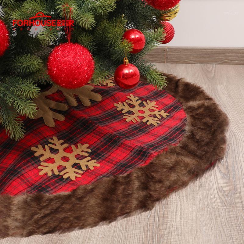 

White Christmas Tree Skirt Base Faux Fur Xmas Floor Mat Ornaments Decor Ornaments Base Floor Mat Cover Home Party Decor1