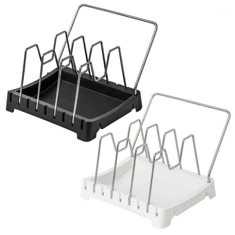 

Pan Lid Organizer Adjustable Pan And Lid Rack Kitchen Cookware Bakeware Holder Stainless Steel Pantry Cabinet Storage Rack1