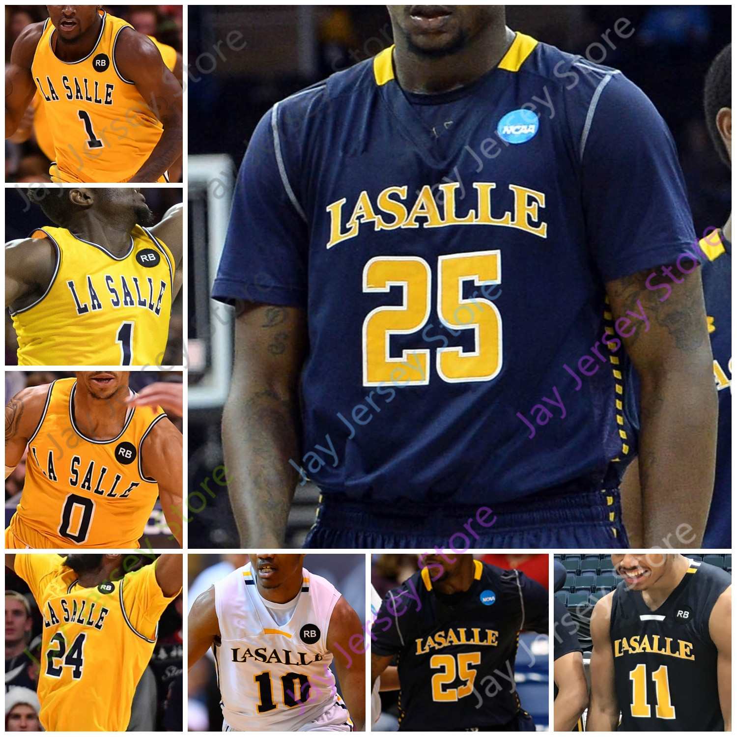 

La Salle Explorers Basketball Jersey NCAA College Isiah Deas David Beatty Saul Phiri Croswell Scott Spencer Sherif Kenney Hikim Stone Ray, Navy