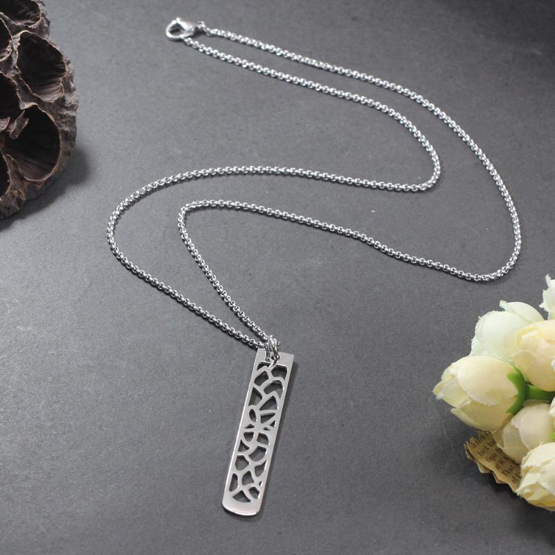 

Women stainless steel necklace vintage Carved Pattern gold Pendant necklaces long chain choker initial necklace collar de moda