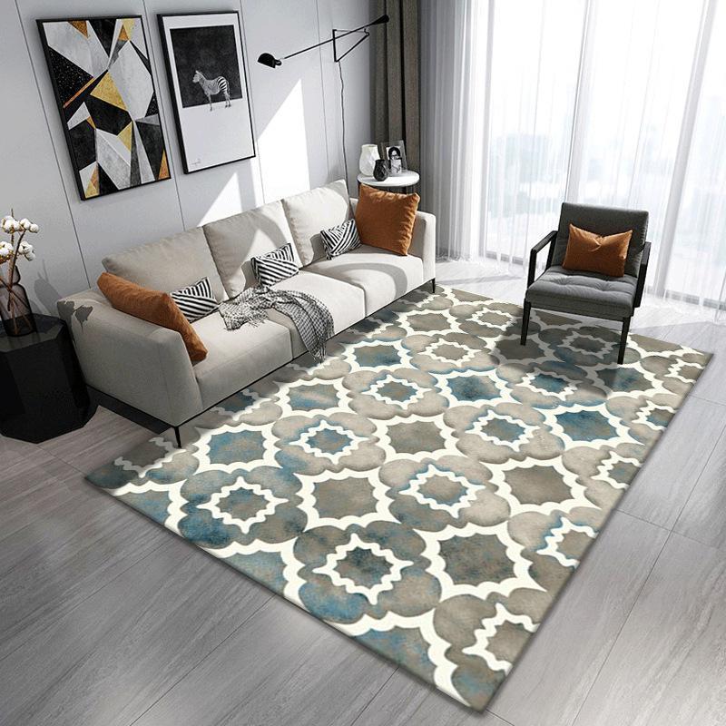 

New Modern Art Living Room Carpet Home Nordic Bedroom Bedside Carpet Large Soft Study Iron Floor, Customized