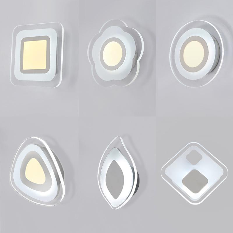 

white Acrylic Led Wall Light For Living Room Beside Room Bedroom Luminarias LED Sconce Bathroom Wall Lamp Modern AC85-260V