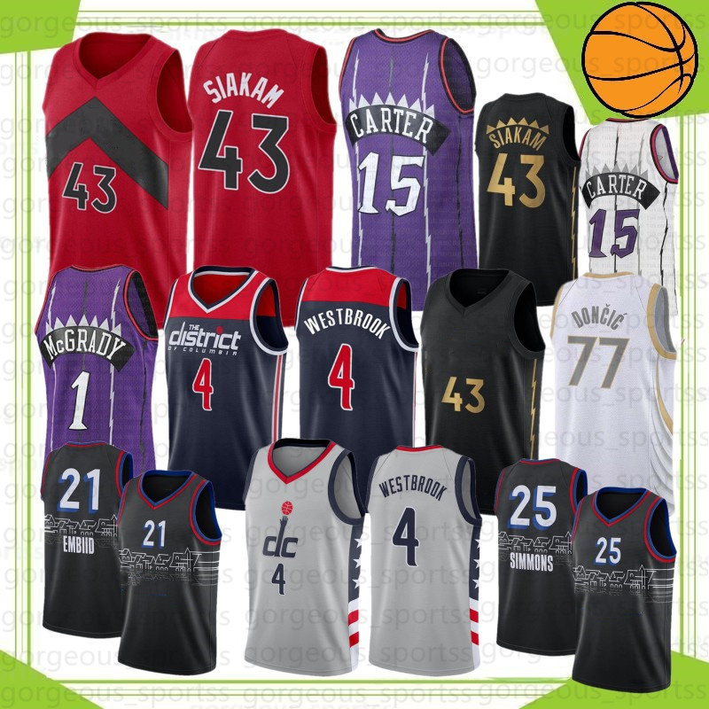 

Pascal 43 Siakam Vince 15 Carter Mens College Basketball Jerseys Tracy 1 McGrady Joel 21 Embiid Ben 25 Simmons Luka 77 Doncic Antetokounmpo, Men xionglu
