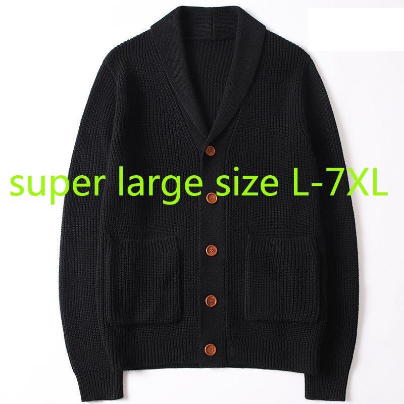 

New Mens Fashion Super Large Autumn Men Cardigan Single Breasted Casual Thick Computer Knitted Wool Sweater Coat Plus Size -7xl, 0011 a