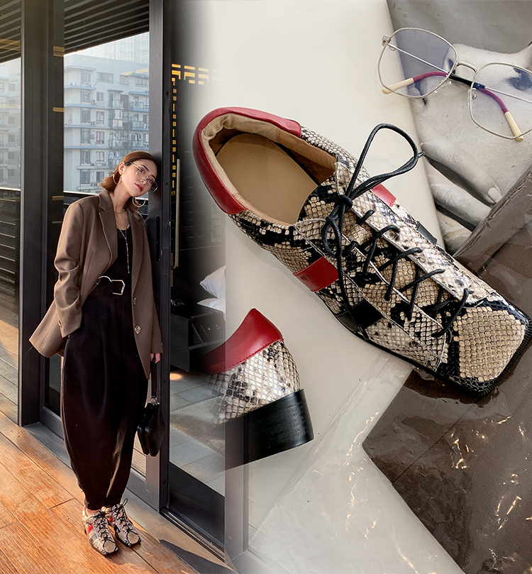 

2021 Hot Bombs Genuine 22-24.5cm Internet Charges Standard Single Shoe Classic Female Shoes JOAJ, Snake.