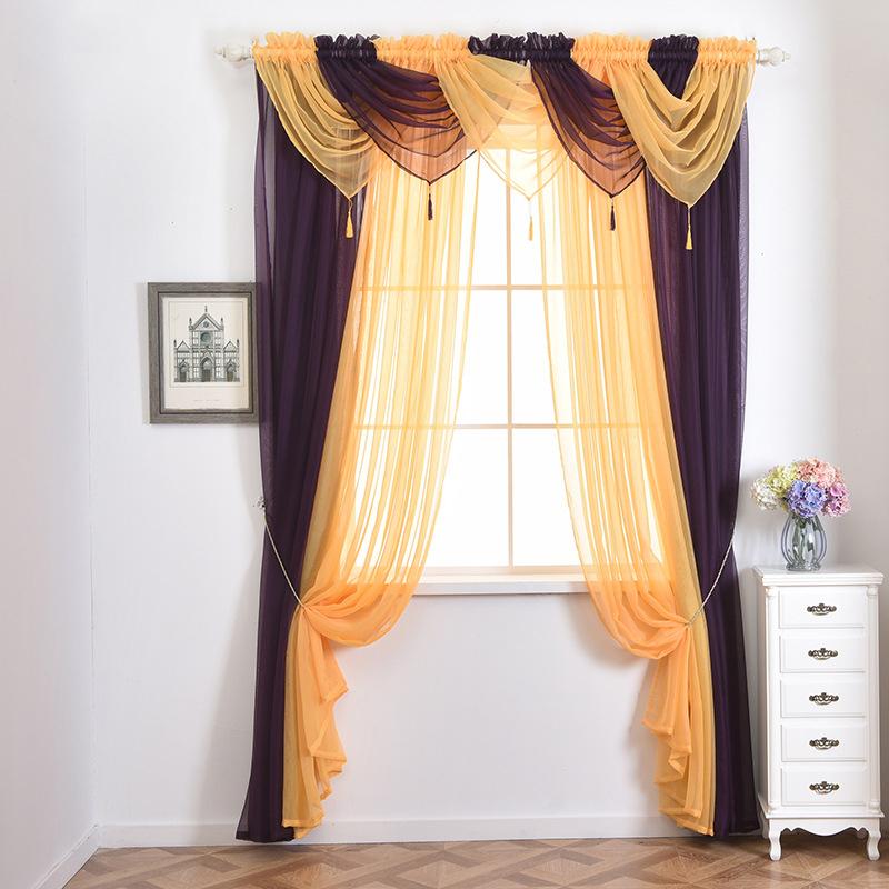

2020 Real Sale Cafe Office Cortina Curtain Modern Valance Tulle Pelmet For Drapes Window For 16 Kinds Colors Diy Decorative, 1pc valance