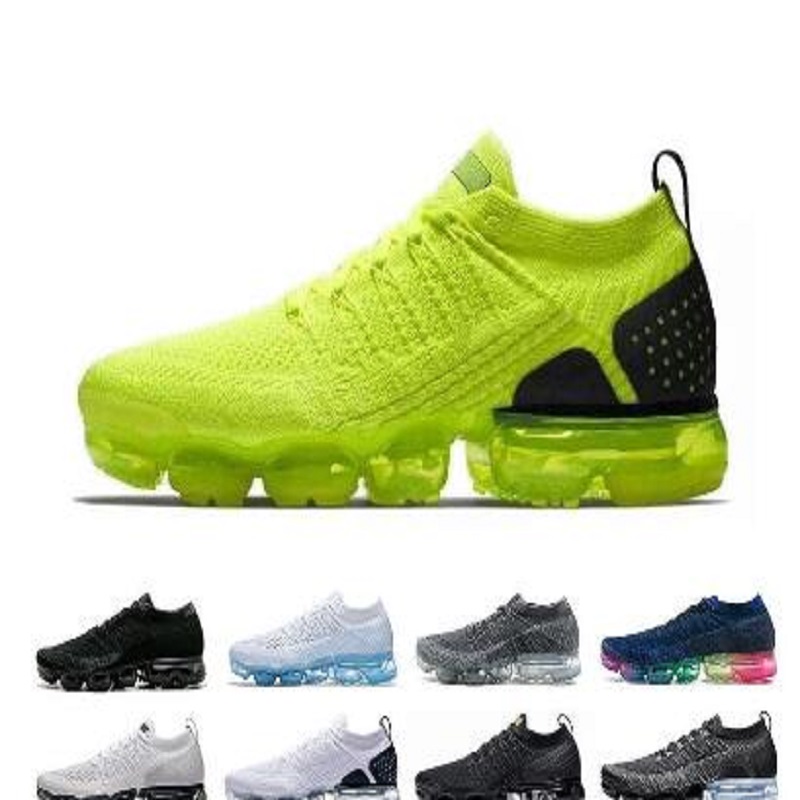 

2018 2019 Chaussures Moc 2 Laceless 2.0 Running Shoes Triple Black Designer Mens Women Sneakers Fly White knit cushion Trainers Zapatos