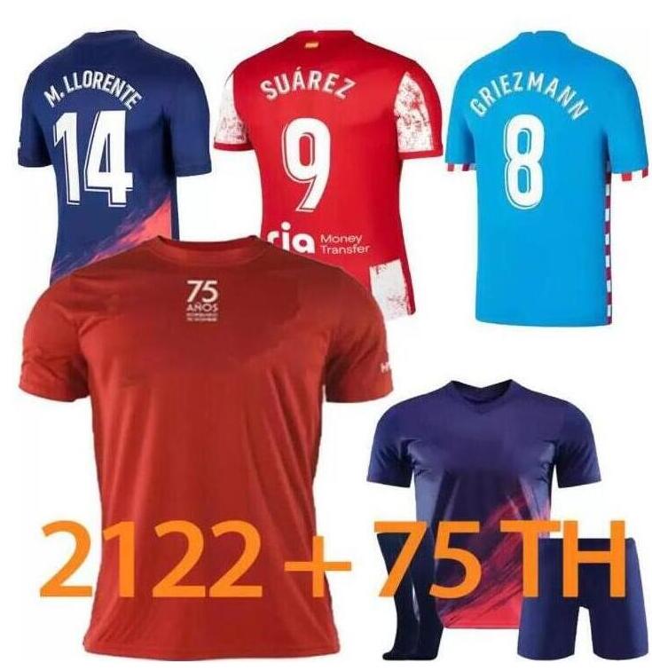 

Player version Atletico soccer jersey 21 22 JOAO FELIX 2021 2022 M.LLORENTE KOKE SAUL SUA camiseta aldult REZ football shirts uniforms, 2122 4r