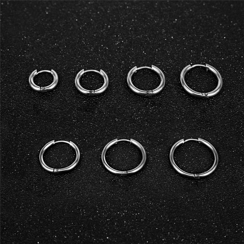 

Hoop & Huggie 5pcs/lot Stainless Steel Earrings For Women Girls Black Gold Silver Color Fashion Jewelry