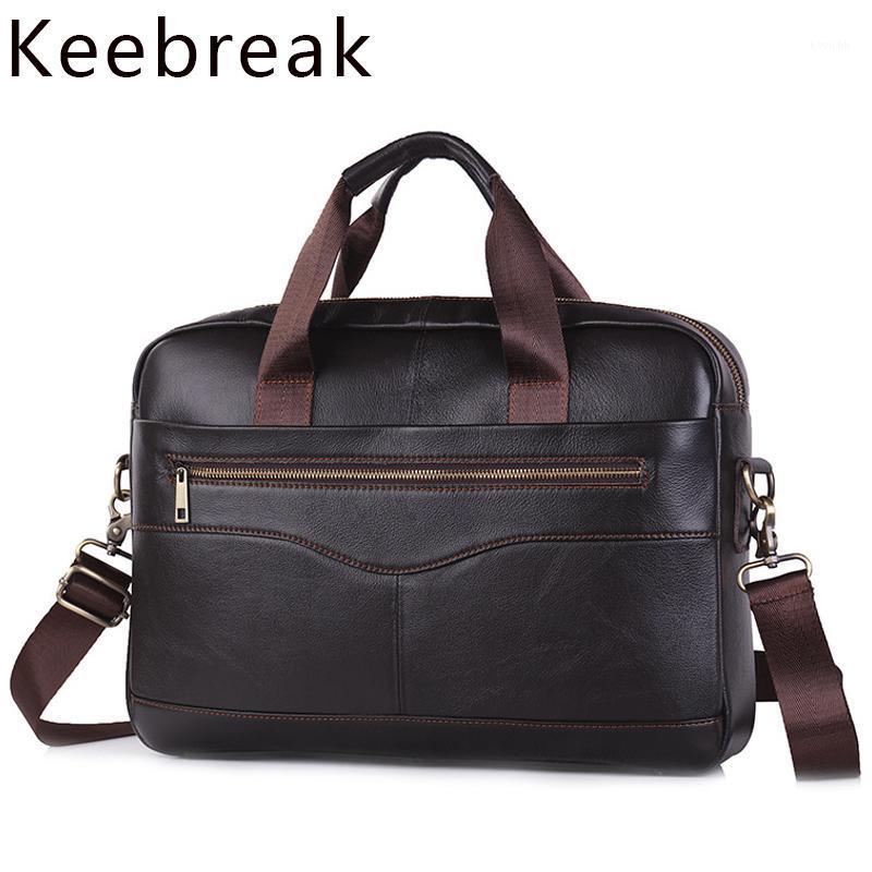 

Keebreak Brand Briefcase Men 15'' Laptop Shoulder Messenger Bags Vintage Cow Leather Document Office Portable Case Male Handbags1, Brown b