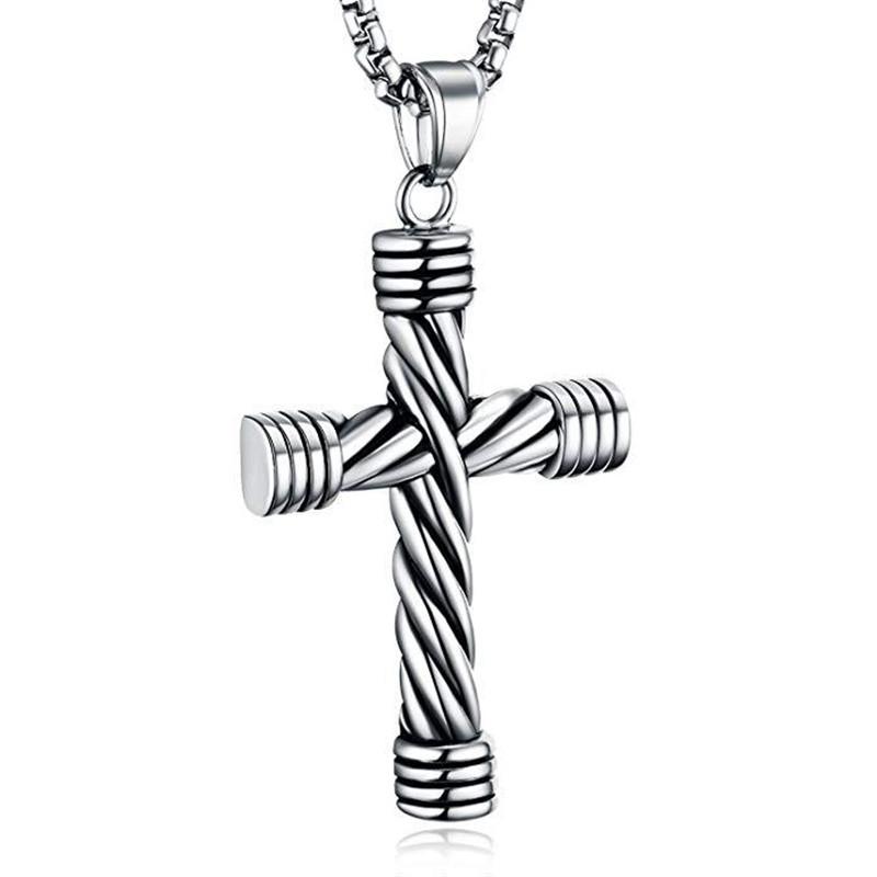 

Stainless Steel Cross Pendant Necklaces Men Hip Hop Fashion Vintage Chain Male Jewelry Gifts