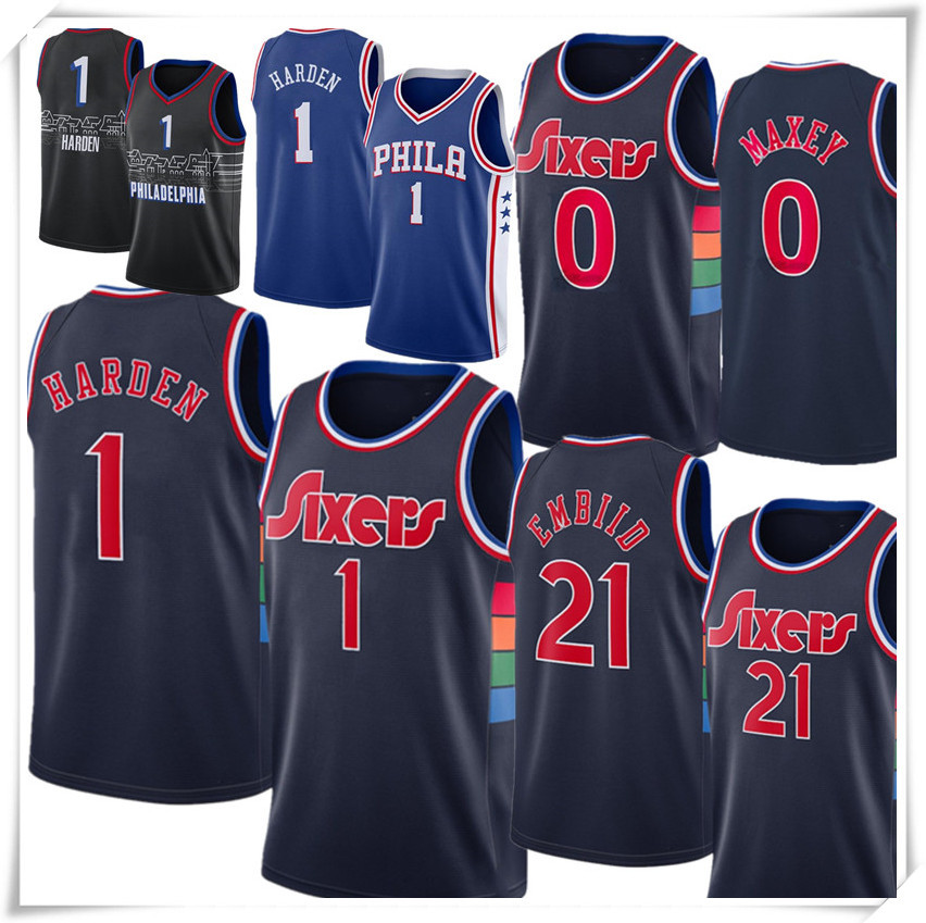

Joel 21 Embiid Jerseys Jame 1 s Harden Tyrese 0 Maxey City Basketball Jersey Allen 3 Iverson Shirt