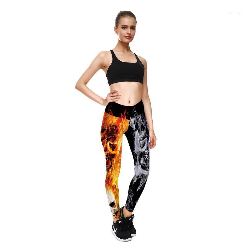 

Summer New Products Flame Printed Leggings Hot Sales High-waisted Athletic Pants Lgs31-0561, Picture color
