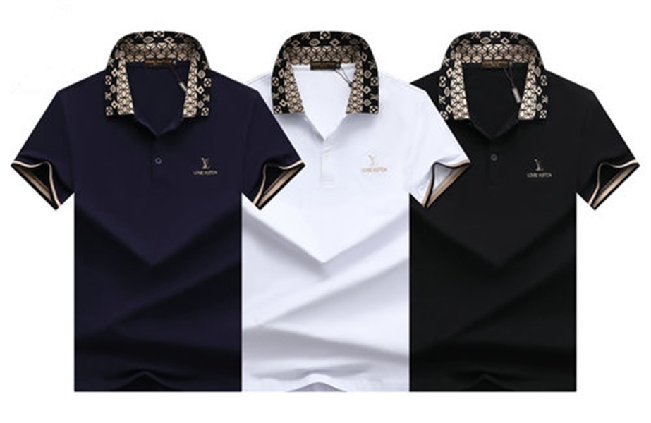 

2022 luxury brand mens designer polo T shirt summer fashion breathable short-sleeved lapel casual top, Blue