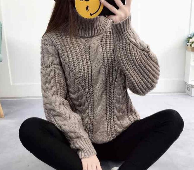 

2021 spring and autumn winter with New style fashion Long sleeve Women's Sweater coat@58, Brown