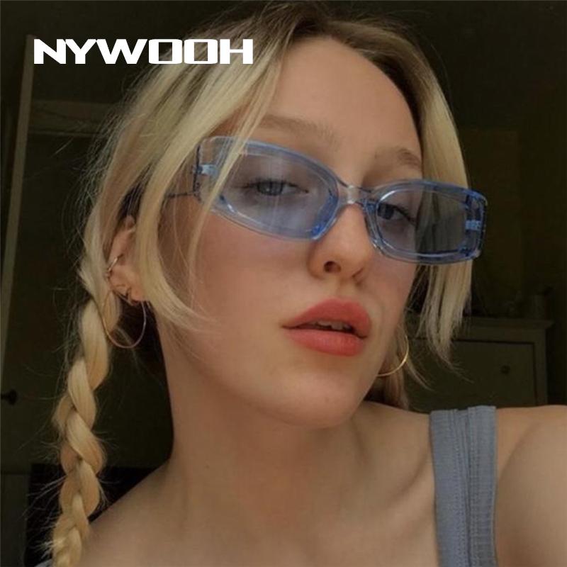 

NYWOOH Luxury Rectangle Sunglasses Women Retro Sun Glasses Woman Brand Designer Candy Color Clear Lenses Eyewear UV400