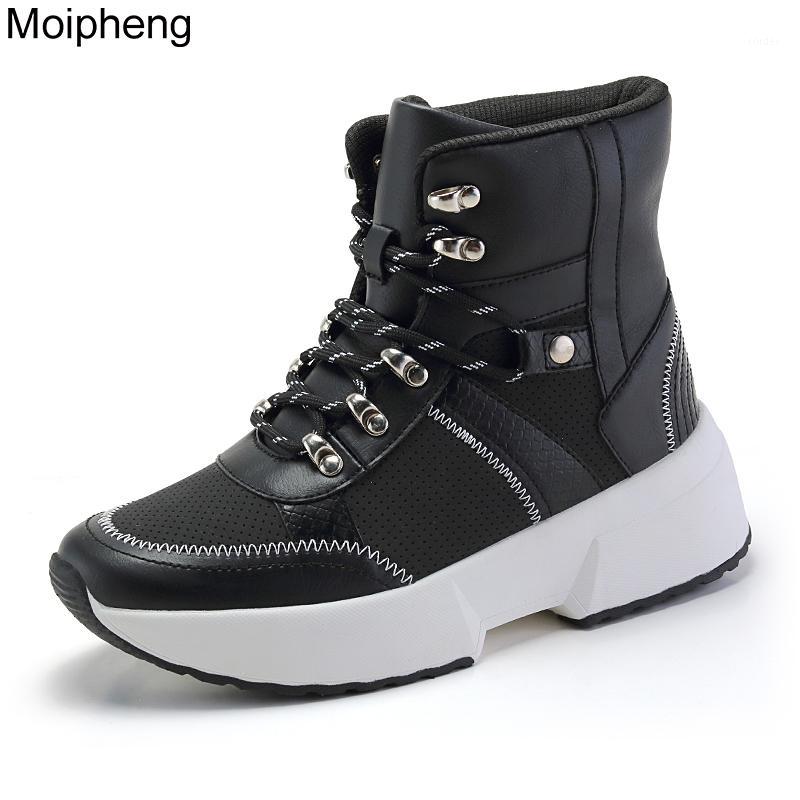 

Moipheng Ankle Boots for Women 2020 Winter Warm Snow Boots Thick Bottom Platform Booties Round Toe Combat for Women Botas1, Black