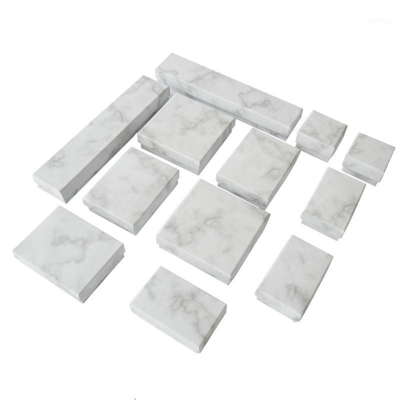 

24pcs cardboard jewelry box display box necklace bracelet earrings square rectangular marble white WY6061