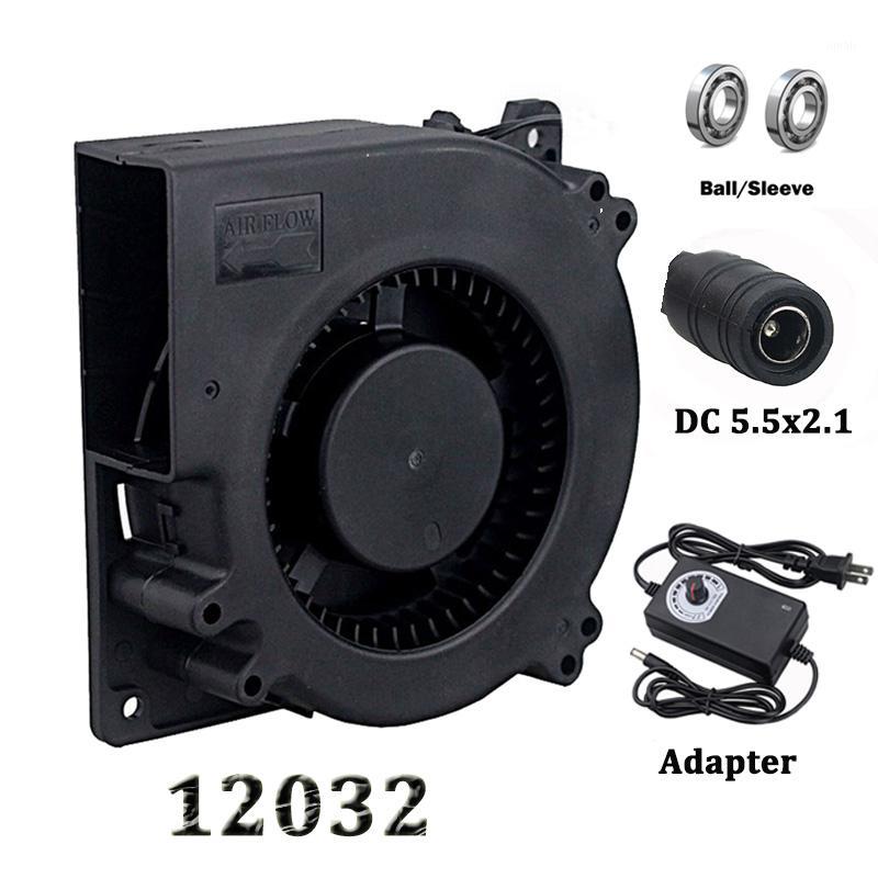 

Gdstime 120mm Fan 12V DC Female Connector Ball 12032 120x32mm Centrifugal Cooling Fan w/AC 110V 220V Adapter Radial Turbo Cooler1