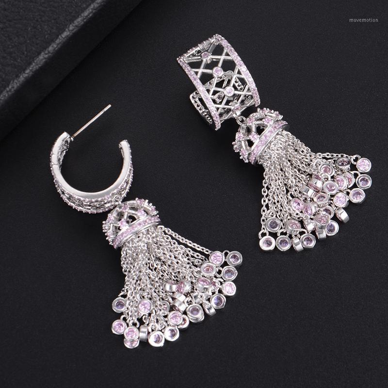 

GODKI 52mm Handmade Luxury Long Tassel Drop Full Mirco Paved Microl Zirconia Naija Wedding Earring Fashion Jewelry1