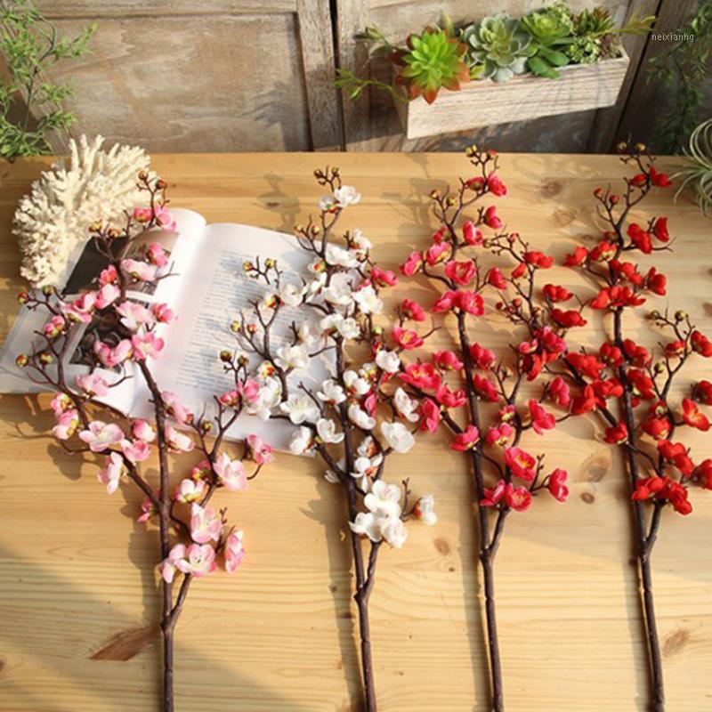 

Artificial Cherry Spring Plum Blossom Branch Simulation Silk Flower Fake Branch Home Wedding Party Decor Art1, White