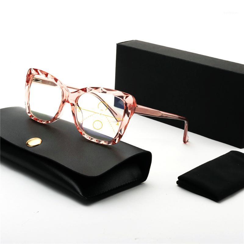 

Progressive Multifocal Reading Glasses Men Women Square Anti-Blue Computer Glasses Frame Near Far Sight Diopter 1.0 1.5 2.0 NX1