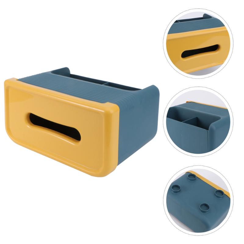 

1pc Tissue Box Multifunctional Holder Tissue Extraction Box Sundries Storage