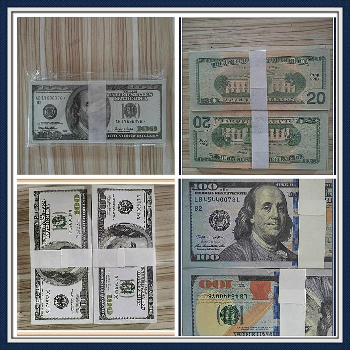 

Collections Gifts Counting Sales Hot Money Movies Prop Dollars Fake Note Bank Money Dollar Festive Party Games Toys Prop 20/50/100 06 Jkldn