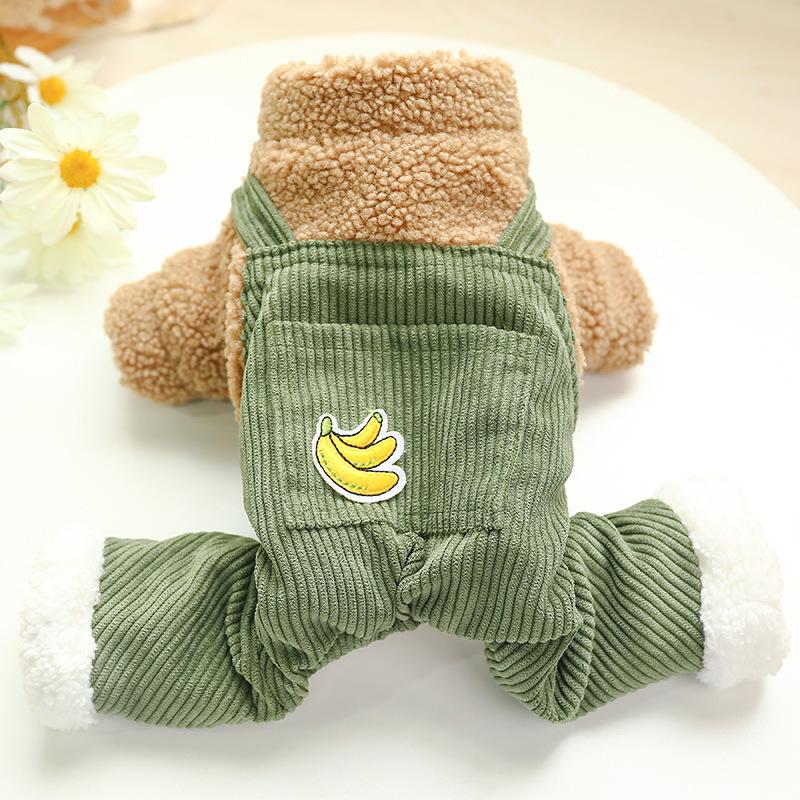 

High Quality Dog Clothes Winter Pet Coat Jacket Outfit Thicken Warm Dog Jumpsuit Puppy Apparel Yorkshire Pomeranian Overalls, Green