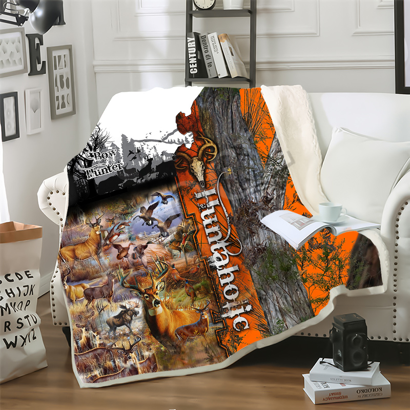 

CLOOCL Animal Deer Hunting 3D Print Hip-hop Style Air Conditioning Blanket Sofa Teens Bedding Throw Blankets Plush Quilt