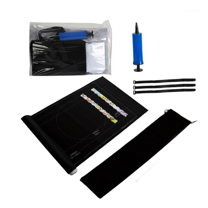 

Puzzles Mat Jigsaw Roll Felt Mat Play Puzzles Blanket For Up to 1500 Pieces Puzzle Accessories Portable Travel Storage bag1, Black