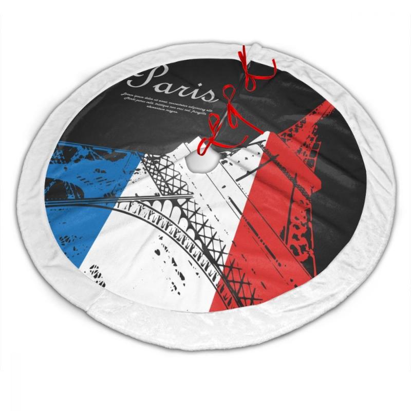 

Christmas Tree Skirt Eiffel Tower 30" 36" 48" Xmas Party Holiday Decoration
