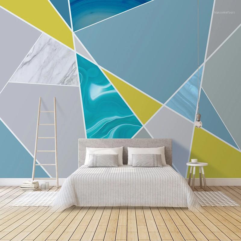 

Custom Photo Mural Wallpaper For Walls 3D Modern Art Abstract Geometric Marble Pattern TV Background Wall Painting Living Room1, As pic