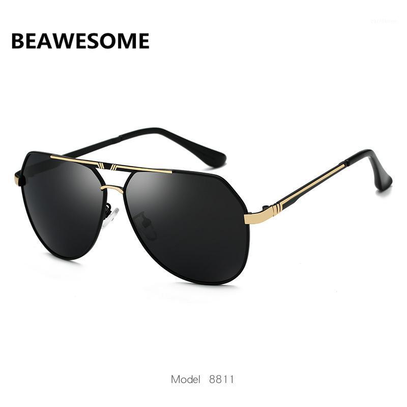 

BEAWESOME Brand Designer Oversized Pilot Oval Sunglasses Women Men Sun Glass Aviation Metal Frame Mirror Driving Female Glasses1