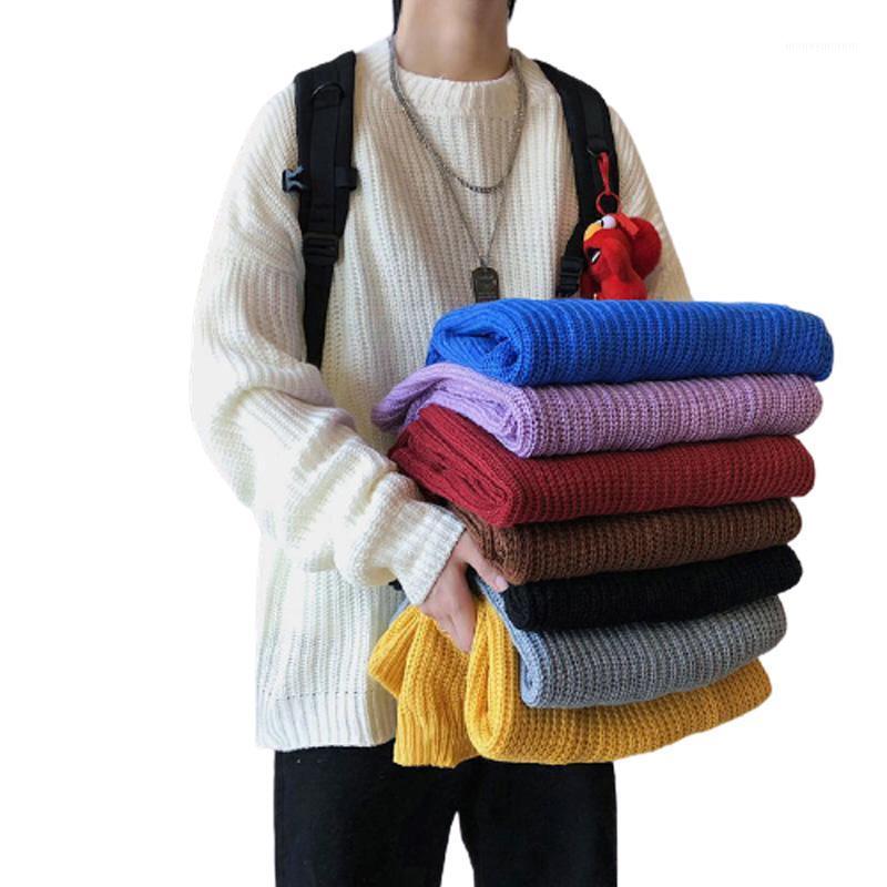 

Crewneck Men's Sweater Oversize Plus Size Kpop Clothes Sweater Men Winter Solid Korean Fashion Pullovers Males Autumn Clothes1, Blue