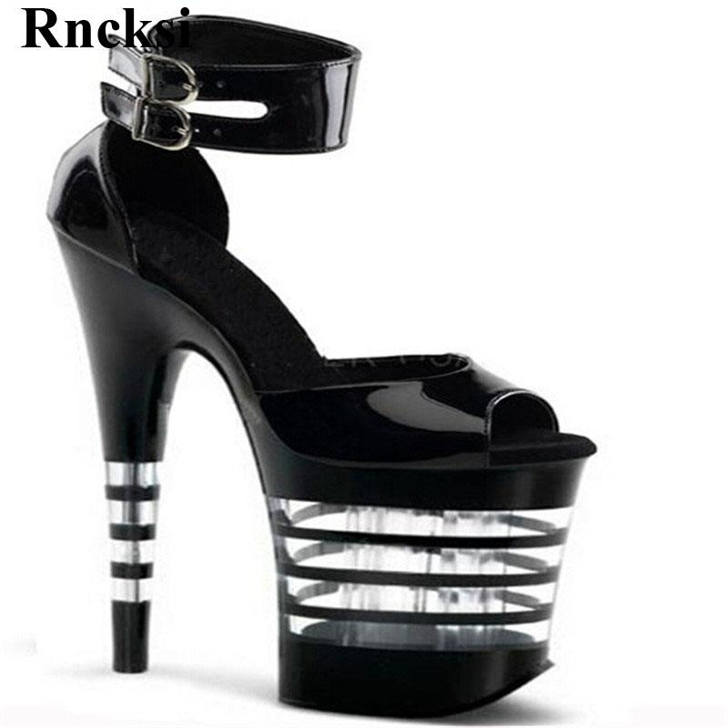 

Rncksi Women New 8 inch sexy platform Pole Dance sandals Party Dance shoes 20cm transparent dress high heels Shoes, 14ad-043