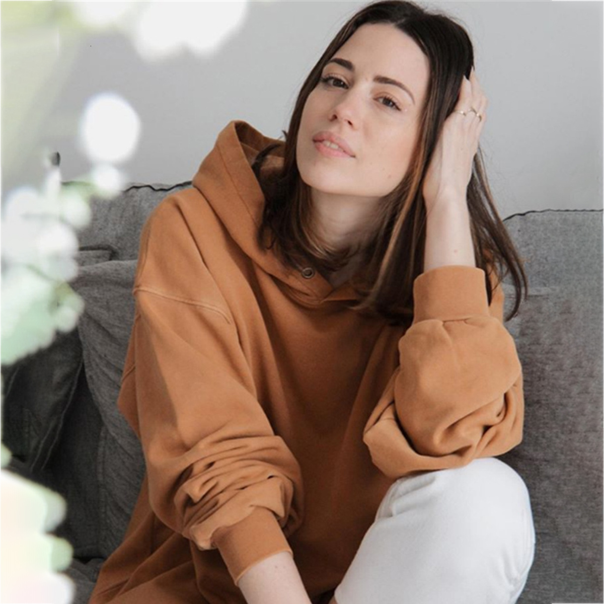 

New Letter Brown Hooded Sweatshirts Women Spring Long Sleeve Cozy Cotton Pullover Casual Vintage Chic Jumpers Tops 2021 Aepy